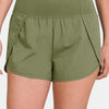 Zenana High-Waisted Zippered Back Pocket Active Shorts