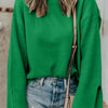 Textured Round Neck Long Sleeve Sweater