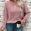 Lace Up Round Neck Long Sleeve Sweater