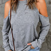 Cold Shoulder Long Sleeve Sweatshirt