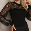 Lace Round Neck Long Sleeve T-Shirt