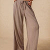 Ribbed Drawstring Wide Leg Pants