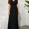 Surplice Short Sleeve Maxi Dress