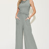 Ribbed Tank and Wide Leg Pants Set