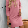 Mandy Striped Round Neck Long Sleeve Mini Dress