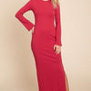 Culture Code Full Size Round Neck Bodycon Bell Maxi Dress