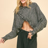 Davi & Dani Fringe Hem Overlapping Asymmetrical Crop Sweater