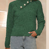 Asymmetric Collared Neck Long Sleeve Sweater