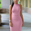 Cutout Mock Neck Sleeveless Dress