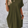 Pocketed Round Neck Short Sleeve Dress