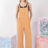 VERY J Texture Washed Wide Leg Overalls