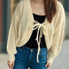 Tied Dropped Shoulder Long Sleeve Cardigan