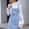 Wide Strap Denim Overall Dress