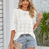 Openwork Round Neck Knit Top