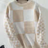 Color Block Round Neck Long Sleeve Sweater