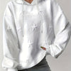 Plus Size Star Texture Long Sleeve Drawstring Hoodie