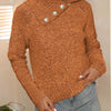 Asymmetric Collared Neck Long Sleeve Sweater