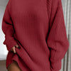 Mock Neck Dropped Shoulder Sweater Dress