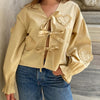 Tied Flounce Sleeve Blouse