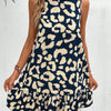 Tied Leopard Round Neck Tank Dress