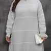 Plus Size Round Neck Long Sleeve Sweater Dress