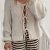 Tied Long Sleeve Dropped Shoulder Cardigan