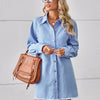 Raw Hem Button Up Denim Dress