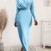 Ruched Turtleneck Long Sleeve Dress