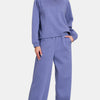 Zenana Round Neck Raglan Sleeve Top and Elastic Waist Pants Set