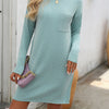 Mandy Striped Round Neck Long Sleeve Mini Dress