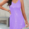 Full Size Sequin V-Neck Mini Cami Dress