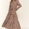 And the Why Plaid Tiered Midi Shirt Dress