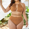 Plus Size Cutout Tied Backless Bikini Set