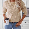 Geometric Round Neck Long Sleeve Sweater