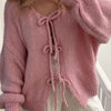 Tied Long Sleeve Dropped Shoulder Cardigan