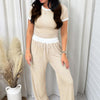 Contrast Trim Round Neck Top and Pants Set